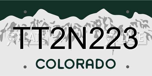 TT2N223 Colorado License Plate