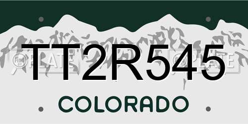 TT2R545 Colorado License Plate