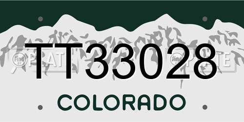 TT33028 Colorado License Plate