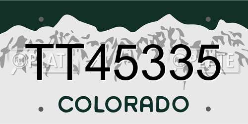 TT45335 Colorado License Plate