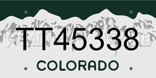 TT45338 Colorado License Plate