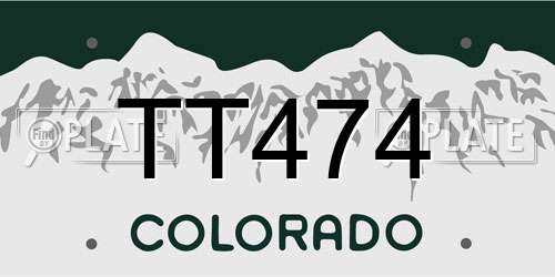 TT474 Colorado License Plate