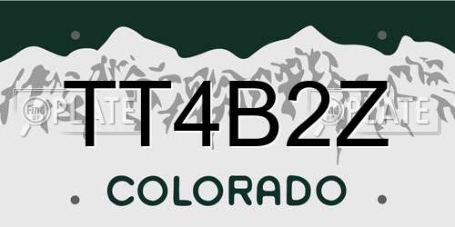 TT4B2Z Colorado License Plate