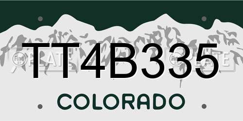 TT4B335 Colorado License Plate