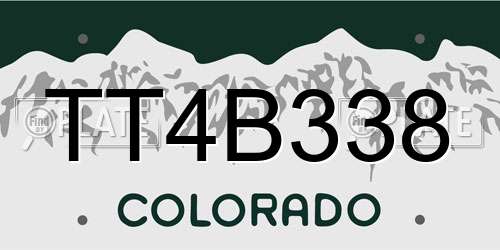 TT4B338 Colorado License Plate
