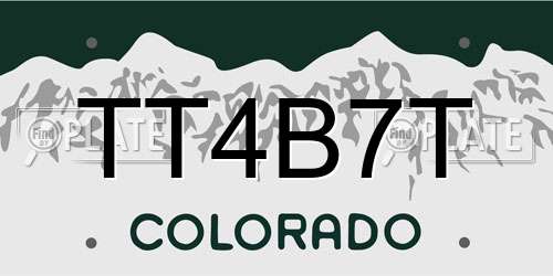 TT4B7T Colorado License Plate
