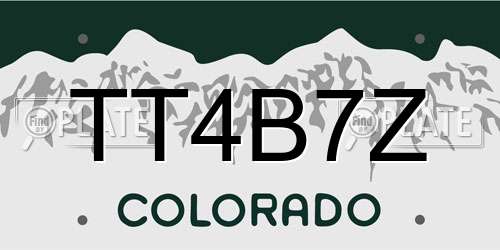 TT4B7Z Colorado License Plate