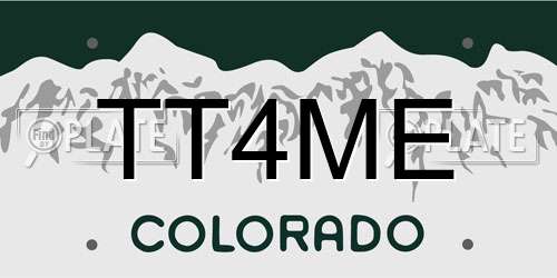 TT4ME Colorado License Plate