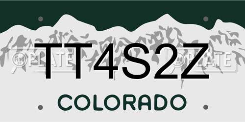 TT4S2Z Colorado License Plate