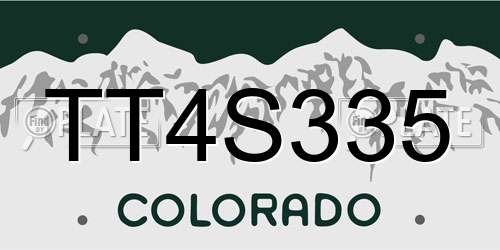 TT4S335 Colorado License Plate