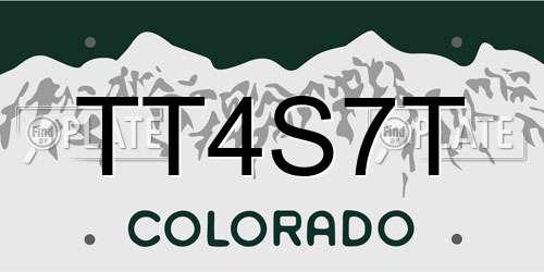 TT4S7T Colorado License Plate