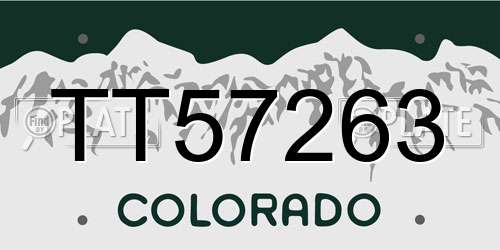 TT57263 Colorado License Plate