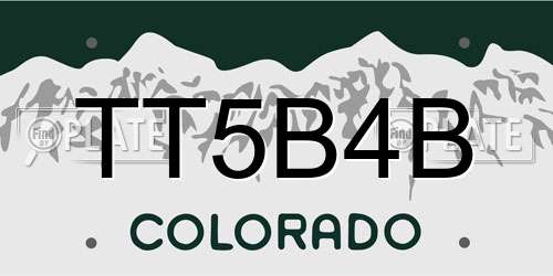 TT5B4B Colorado License Plate