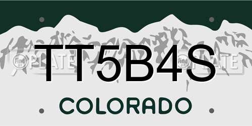 TT5B4S Colorado License Plate