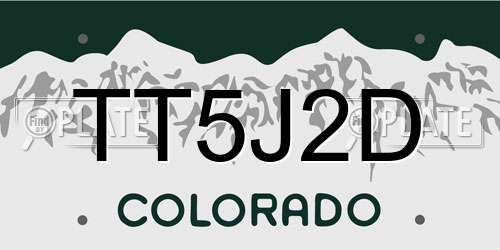 TT5J2D Colorado License Plate