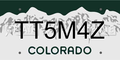 TT5M4Z Colorado License Plate