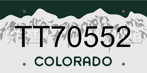 TT70552 Colorado License Plate