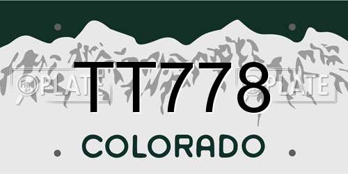 TT778 Colorado License Plate