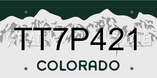 TT7P421 Colorado License Plate