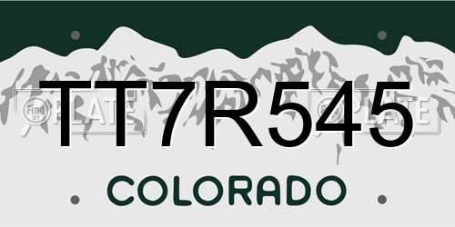 TT7R545 Colorado License Plate