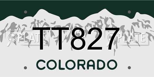 TT827 Colorado License Plate