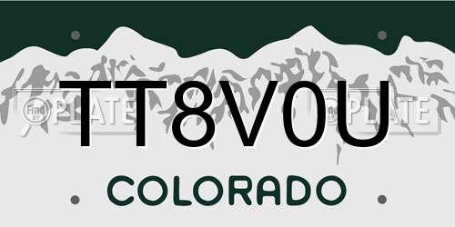 TT8V0U Colorado License Plate