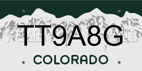 TT9A8G Colorado License Plate