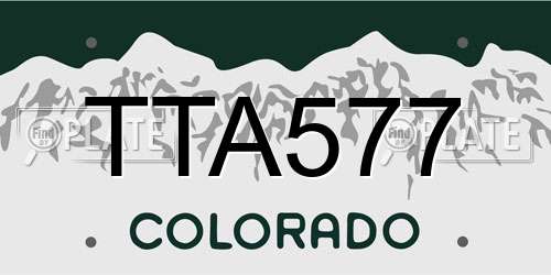 TTA577 Colorado License Plate