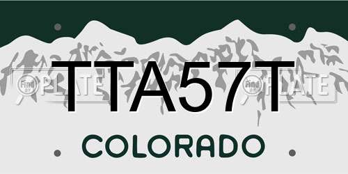 TTA57T Colorado License Plate