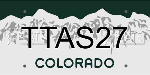 TTAS27 Colorado License Plate