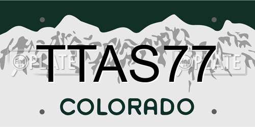 TTAS77 Colorado License Plate
