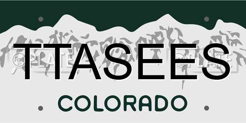 TTASEES Colorado License Plate