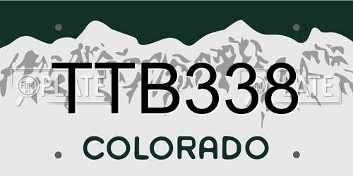 TTB338 Colorado License Plate