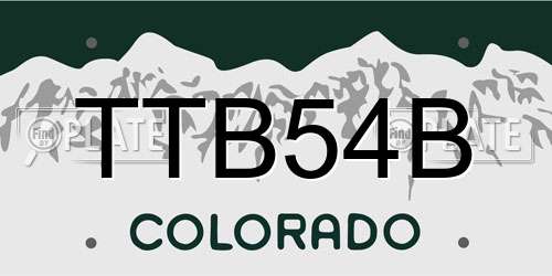 TTB54B Colorado License Plate