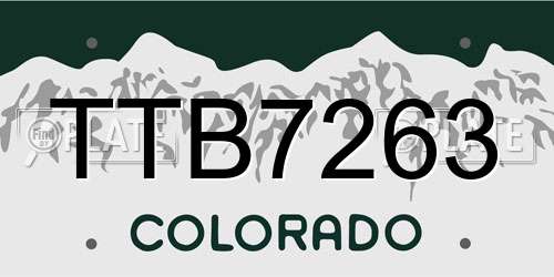 TTB7263 Colorado License Plate