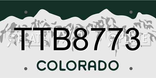 TTB8773 Colorado License Plate
