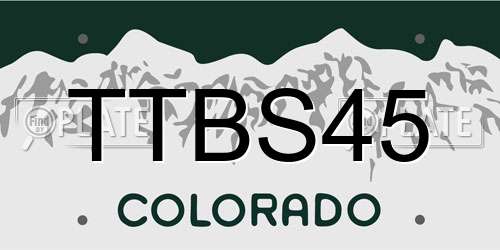 TTBS45 Colorado License Plate