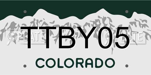 TTBY05 Colorado License Plate