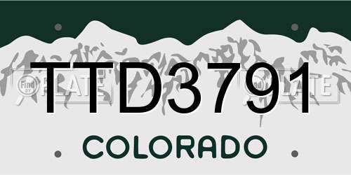 TTD3791 Colorado License Plate