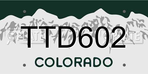 TTD602 Colorado License Plate