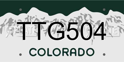 TTG504 Colorado License Plate