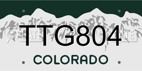 TTG804 Colorado License Plate