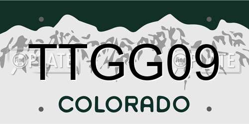 TTGG09 Colorado License Plate