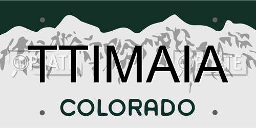 TTIMAIA Colorado License Plate