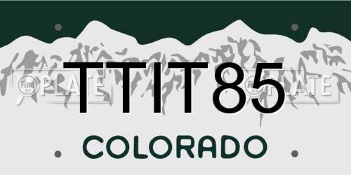 TTIT85 Colorado License Plate