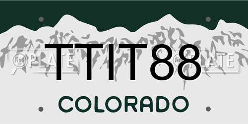 TTIT88 Colorado License Plate