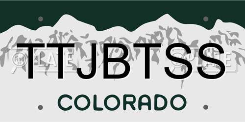TTJBTSS Colorado License Plate