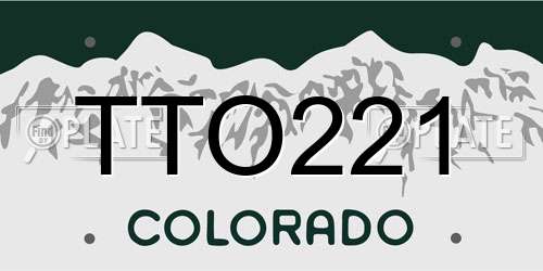 TTO221 Colorado License Plate