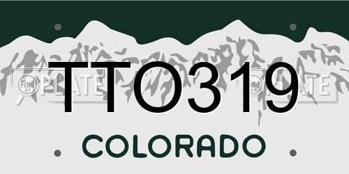 TTO319 Colorado License Plate
