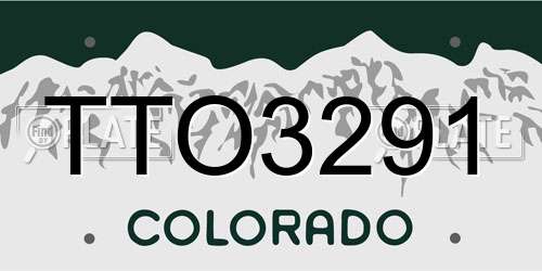 TTO3291 Colorado License Plate